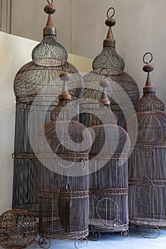 Group of Empty Antique Decorative Bird Cages