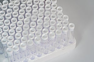 Group of empty blood test tubes in laboratory