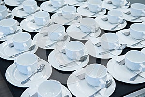 Group of empty coffee cups