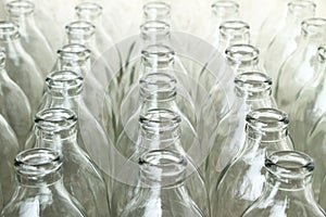 Group of empty glass bottles