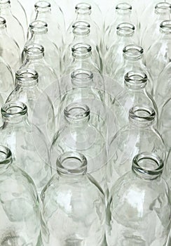 Group of empty glass bottles