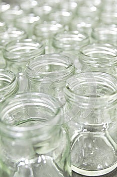 Group of empty glass jar