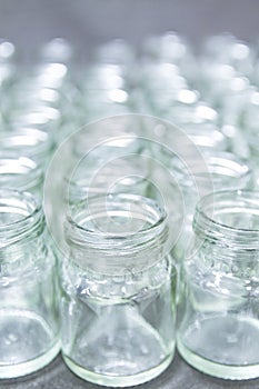 Group of empty glass jar