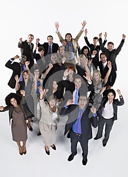 Group Of Excited Businesspeople