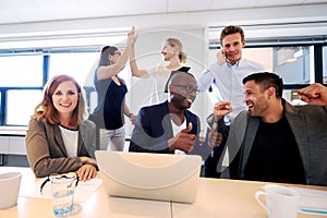 Group of executives celebrating