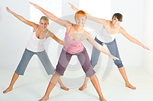 Group of exercising women