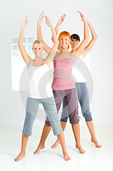 Group of exercising women