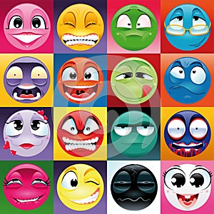 Group of expression with background