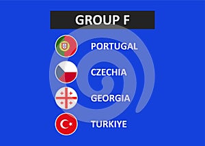 Group F of the European football tournament in Germany 2024. Vector illustration