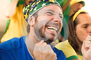 Brazilian supporters at stadium bleachers. photo