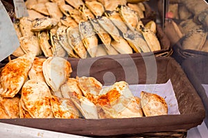 Group of filled dumplings