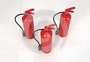 Group of fire extinguishers