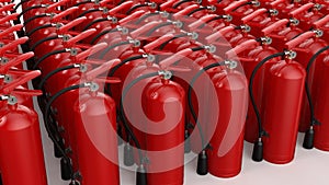 Group of fire extinguishers HD footage