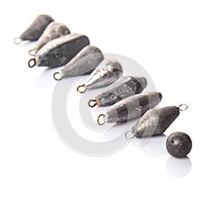 Group Of Fishing Sinker Or Knoch I photo