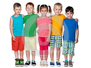 Group of five fashion children