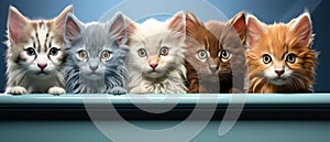 Group of five little kittens