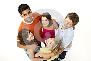 Group Of Five Young Children In Studio