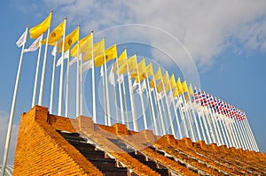 Group of Flag pillars