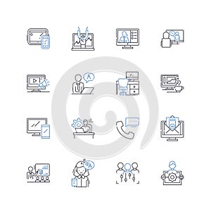 Group force line icons collection. Synergy, Unity, Cohesion, Collaboration, Teamwork, Synchronicity, Consensus vector