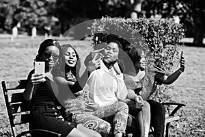 Group of four african american girls