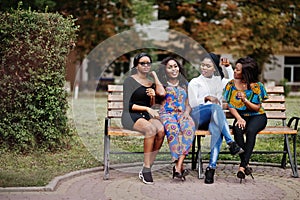 Group of four african american girls