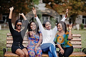 Group of four african american girls