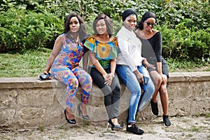 Group of four african american girls