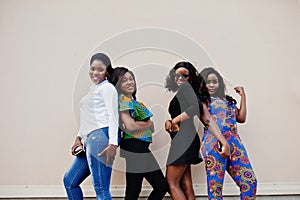 Group of four african american girls