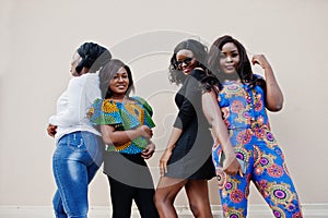 Group of four african american girls