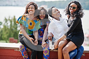 Group of four african american girls