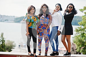 Group of four african american girls