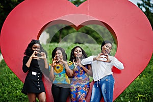 Group of four african american girls