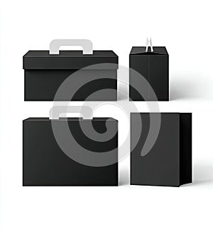 Black Packaging Mockup Set