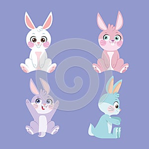 group of four rabbits