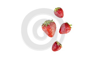Group of four strawberries
