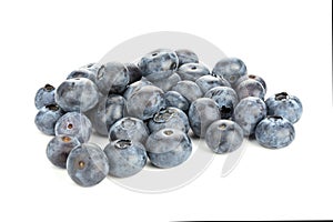 Group of fresh blueberries on white background