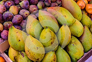 Group of fresh mango and figs photo
