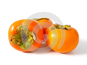 Group of fresh ripe persimmons