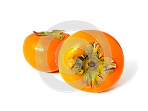 Group of fresh ripe persimmons