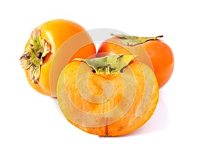 Group of fresh ripe persimmons