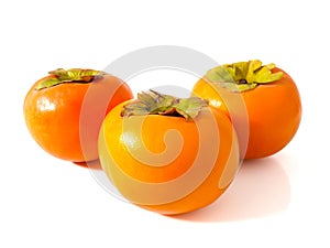 Group of fresh ripe persimmons