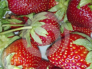 Group of fresh strawberries