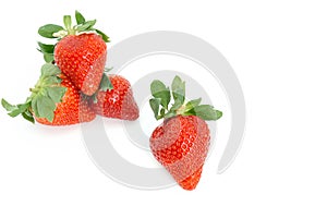 Group of fresh Strawberry on white background