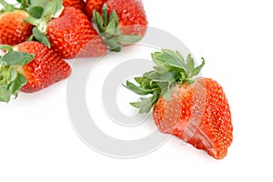 Group of fresh Strawberry on white background