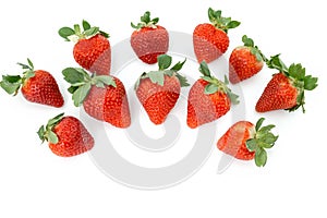 Group of fresh Strawberry on white background