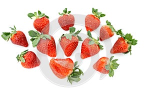 Group of fresh Strawberry on white background
