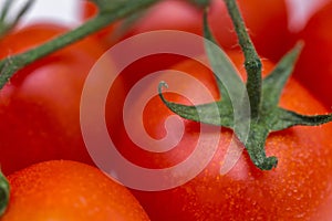 Group of fresh tomatoes. red cherry tomatoes