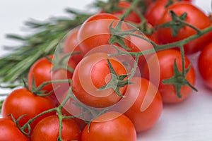 Group of fresh tomatoes. red cherry tomatoes