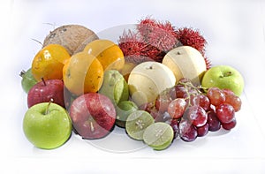 Group of fresh tropic fruit