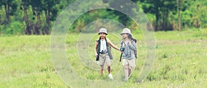 Group friend children travel nature summer trips.  Family Asia people  tourism happy and fun explore adventure